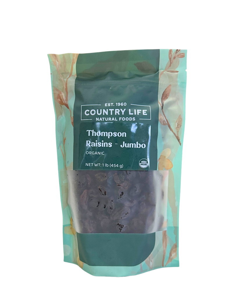 Organic Raisins, Thompson Jumbo - Country Life Natural Foods